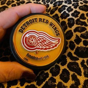 Official Fotopuck Detroit red wings hockey puck NHL